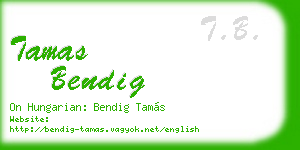 tamas bendig business card
