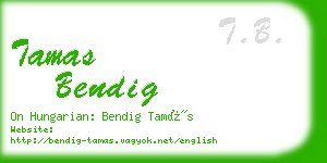 tamas bendig business card